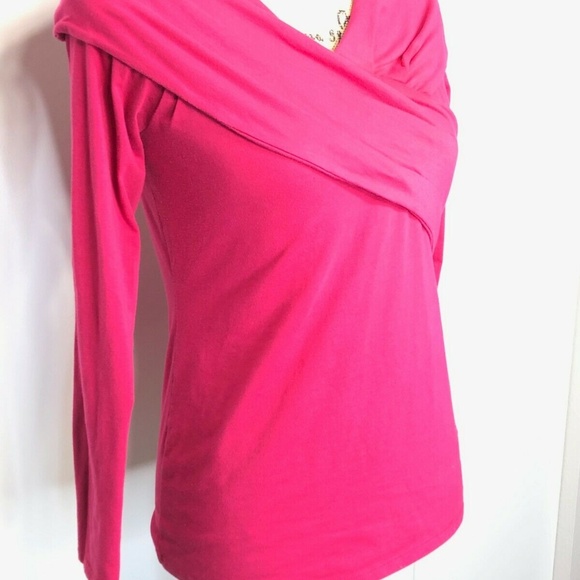 Athleta Pink Wrap Fitted Top Small/Medium - Picture 4 of 8